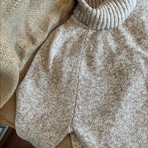 Cotton Women's Cream Knit Sweater chunky knit oversize Cottagecore Granola sz L
